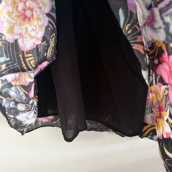 Johnny Was Naomi Peace Ruffled Tiered Floral Midi Dress Size Large Dark Romantic - Picture 9 of 12